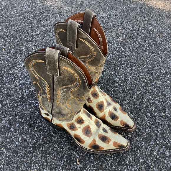 Vintage Nocona RARE Boots Womens 7.5 Leather Animal Print Western Cowboy Cowgirl - Picture 8 of 10